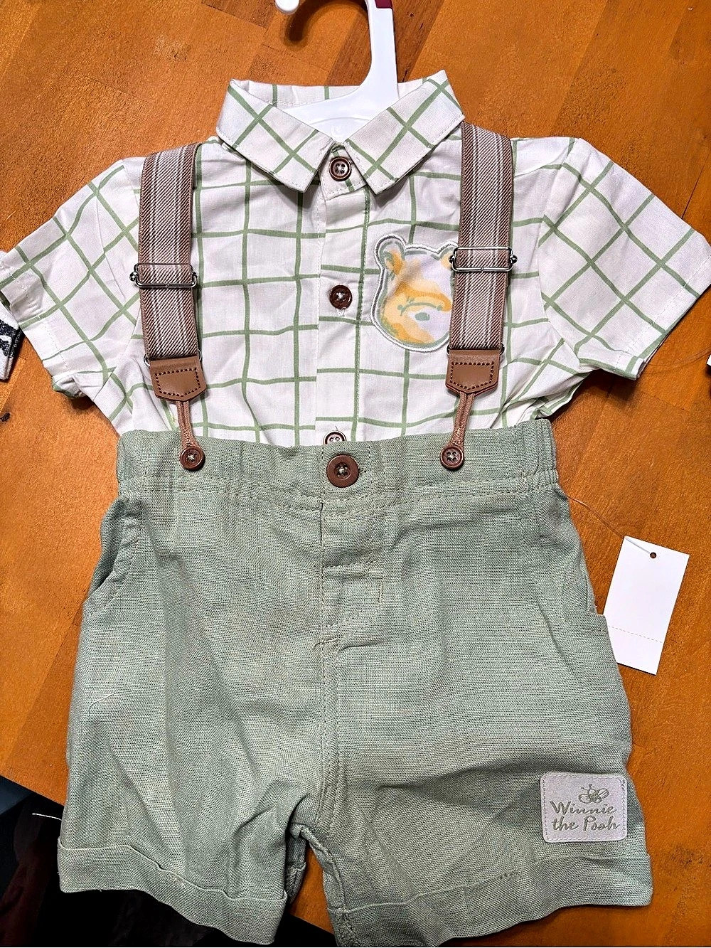 Disney Winnie the Pooh Baby 3-6M Checkered Romper NWT